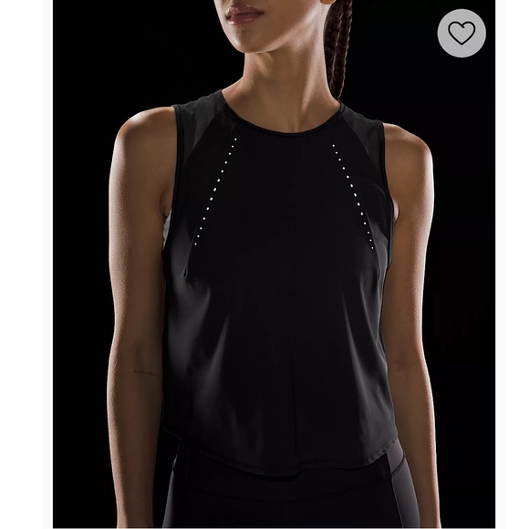 Lululemon Sculpt Cropped Pleated Tank Top Black Mesh Back Athletic Size M - Picture 1 of 7